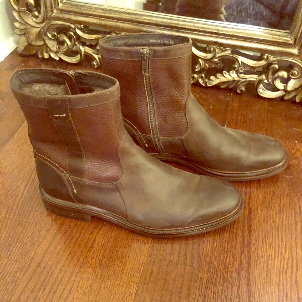 Johnston & Murphy Men’s Shearling Leather Boots